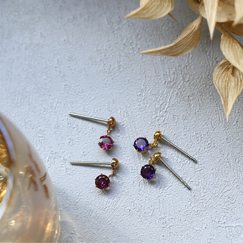 天然石 半丸 スタッドピアス ［4mm］