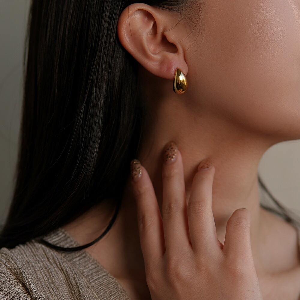 【片耳販売】ドロップ スタッドピアス