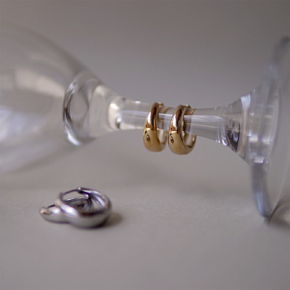 月甲丸 中折れ式ピアス 7mm×20mm