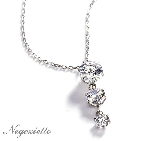 ネックレス   5-4-3MM CZ 3連