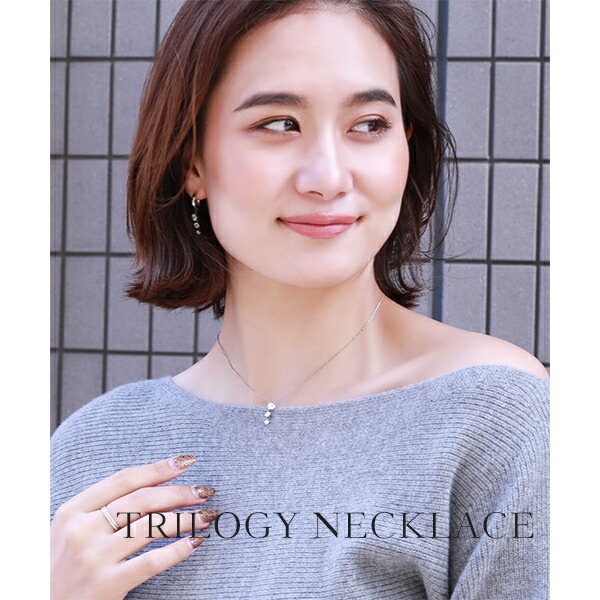 ネックレス   5-4-3MM CZ 3連