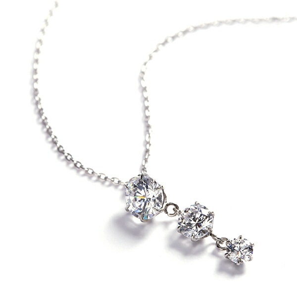 ネックレス   5-4-3MM CZ 3連