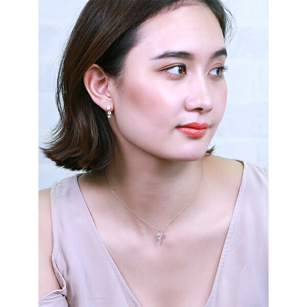 ネックレス   5-4-3MM CZ 3連