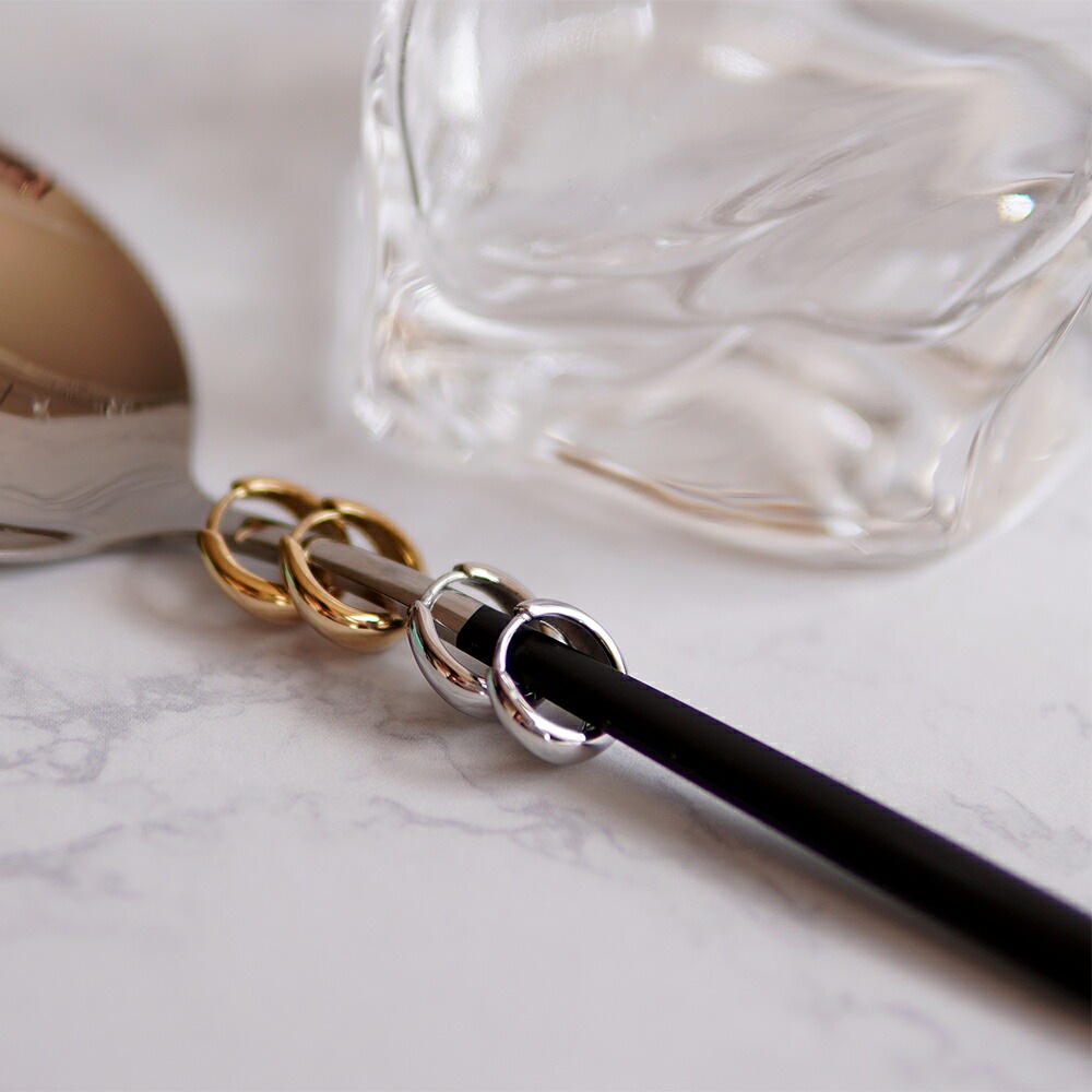 月甲丸 中折れ式ピアス 5mm×15mm