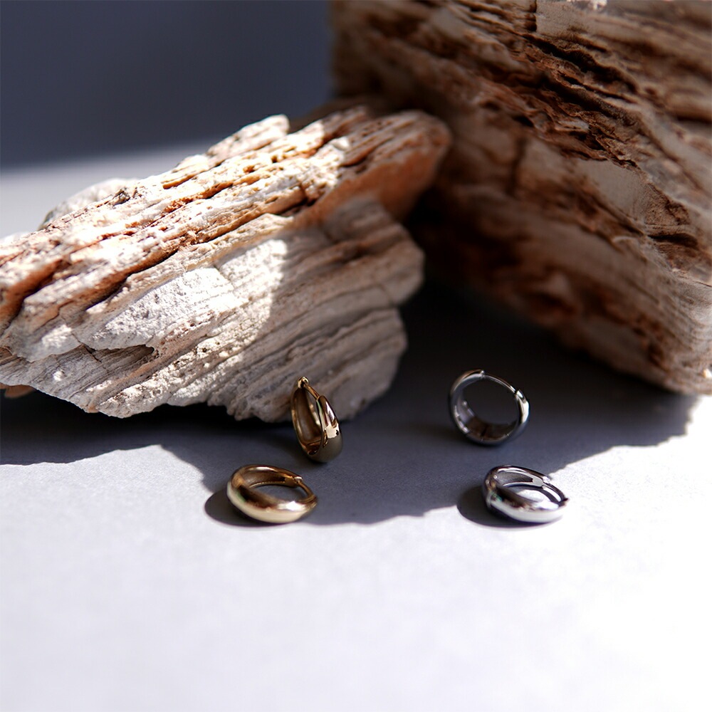 月甲丸 中折れ式ピアス 5mm×15mm