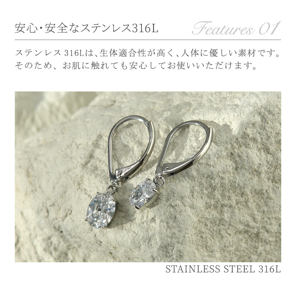 ピアス 金属アレルギー対応 セカンドピアス ファーストピアス レディース 誕生日 プレゼント ステンレス316 フック ジャーマンフック ピアス モチーフ キュービック【片耳用】