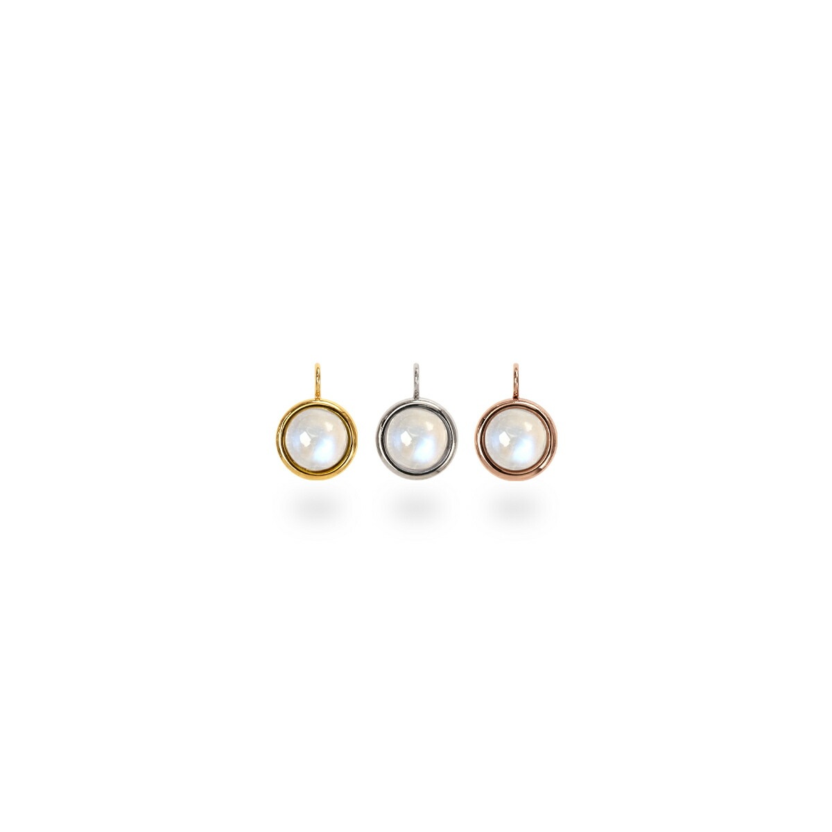 ムーンストーン カボションカット  覆輪風 ペンダントトップ ［4mm］