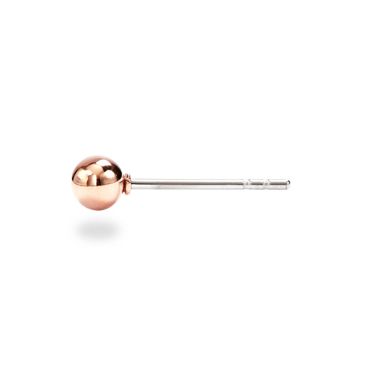 【片耳販売】丸玉 スタッドピアス 4mm 【ピンクゴールド色】
