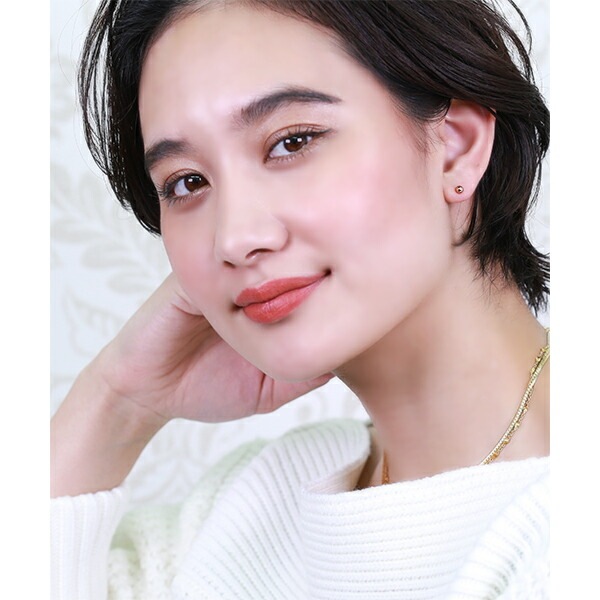 【片耳販売】丸玉 スタッドピアス 4mm 【ピンクゴールド色】