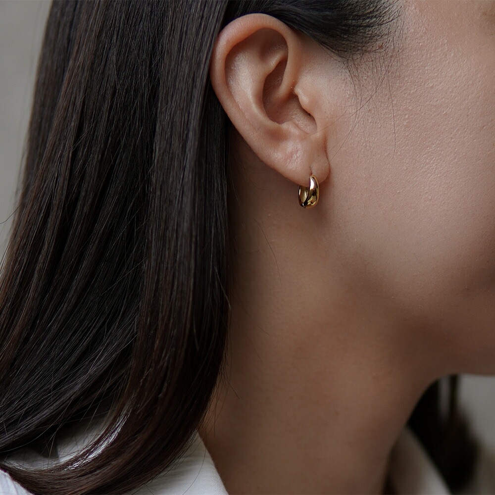 月甲丸 中折れ式ピアス 5mm×12mm