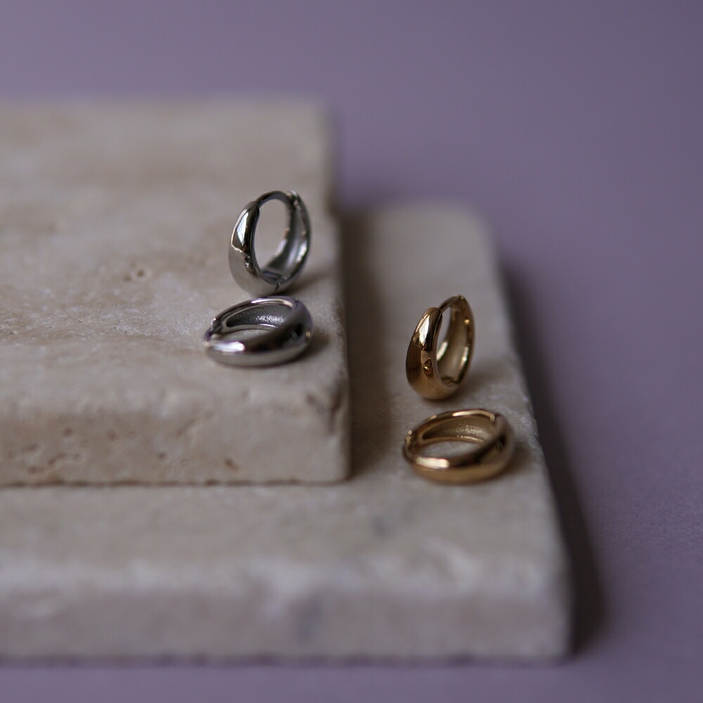月甲丸 中折れ式ピアス 5mm×12mm