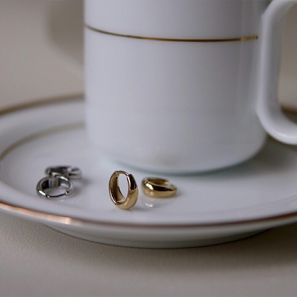 月甲丸 中折れ式ピアス 5mm×12mm