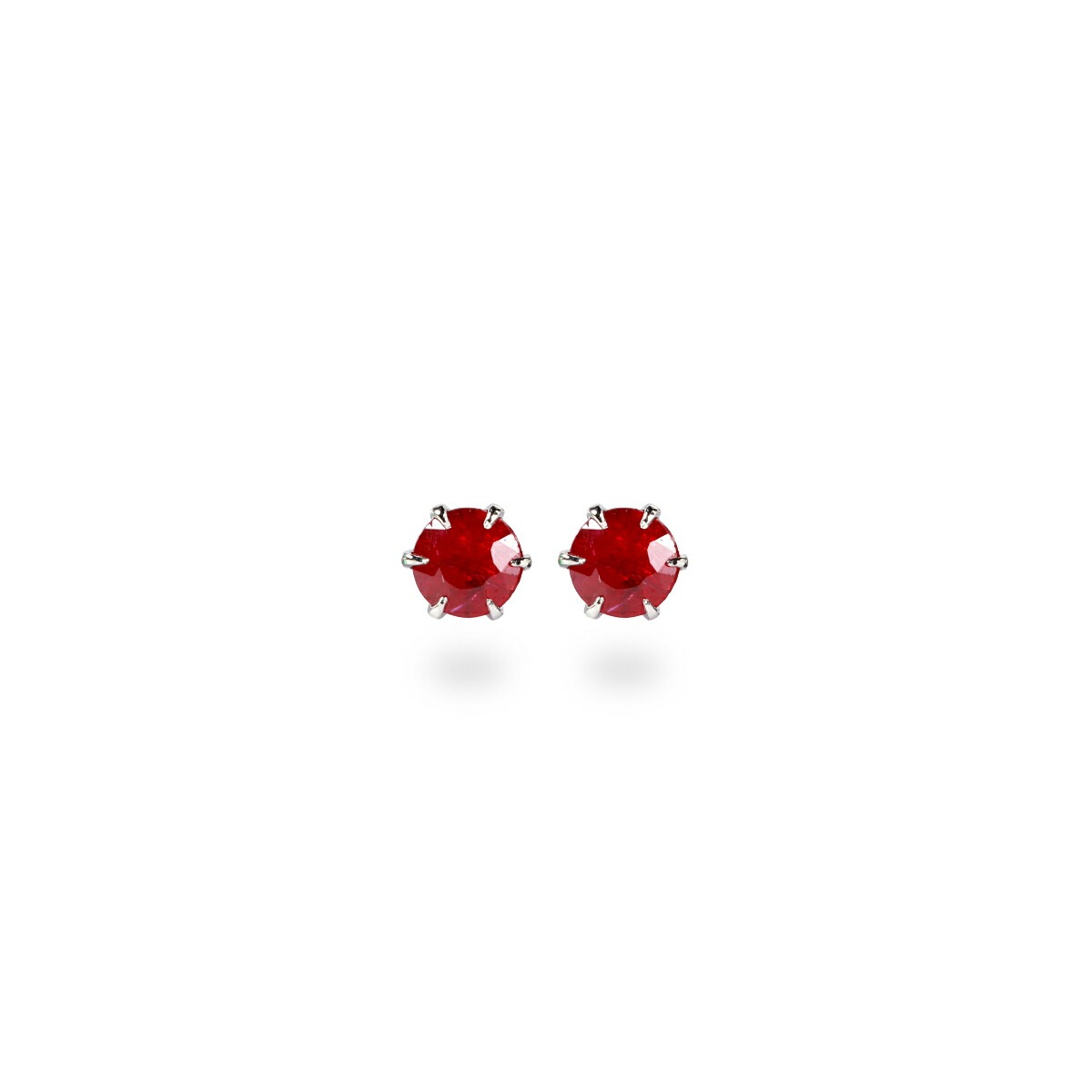 ルビー ダイヤモンドカット スタッドピアス ［3mm］