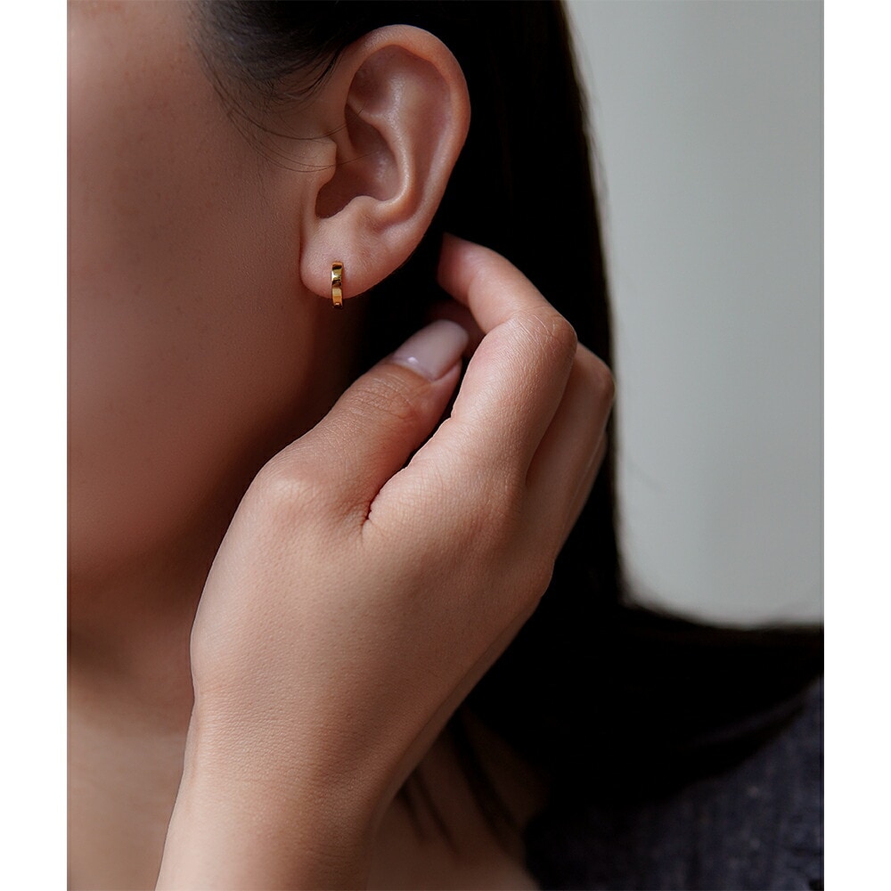 平打ちフープ 中折れ式ピアス 2mm×10mm