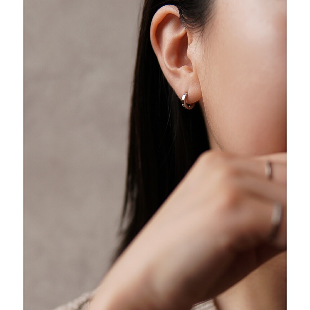 平打ちフープ 中折れ式ピアス 2mm×10mm