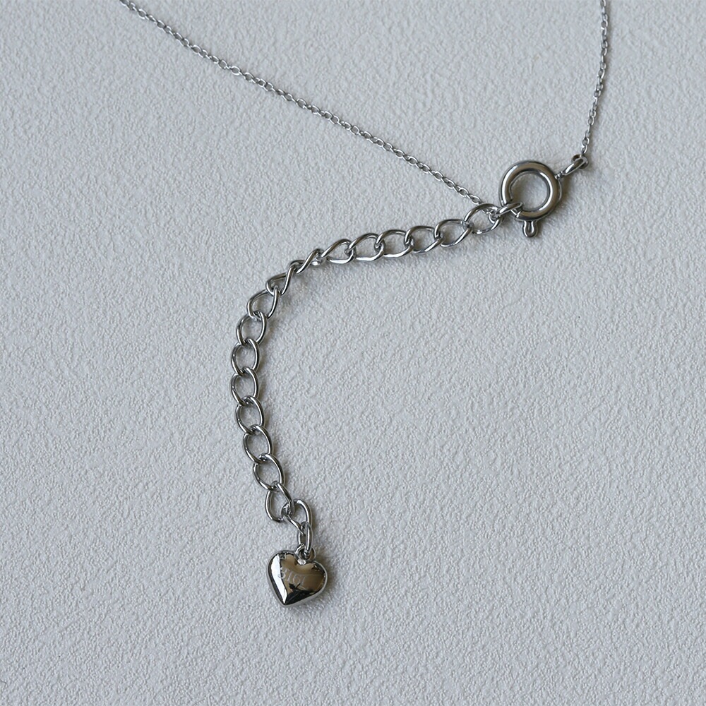 ネックレス 馬蹄 2MM スワロCZ WG色