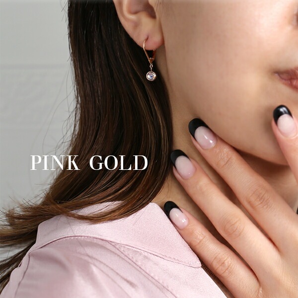 ムーンストーン カボションカット  ジャーマンフックピアス ［4mm］