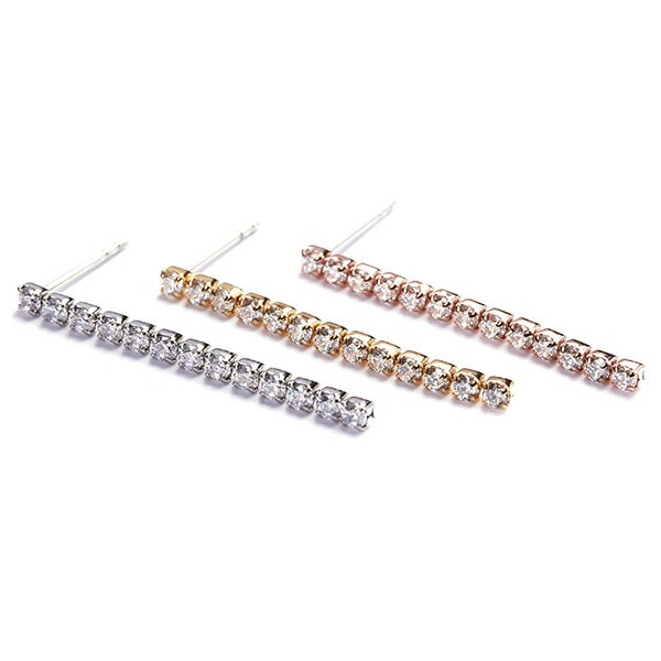 【片耳販売】ラインストーン スタッドピアス