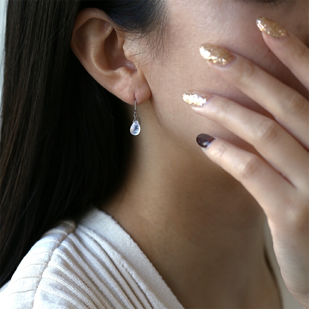 ピアス   WRフック(小) 6X7MM P/S カボ Bムーン