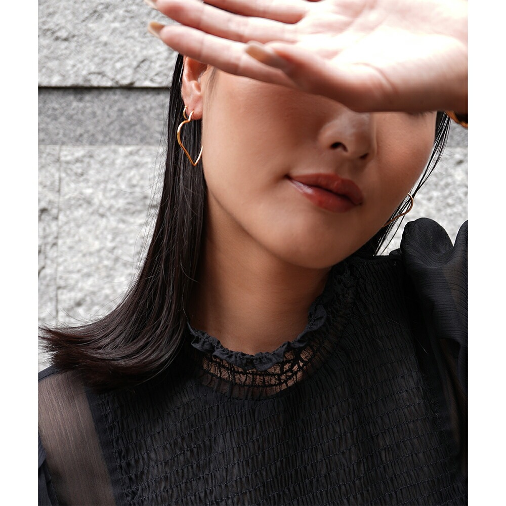 《Large》オープンハート クロッシングピアス