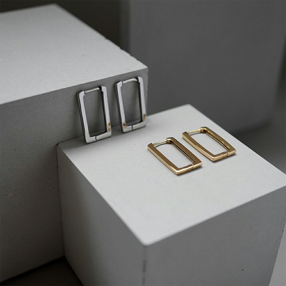 レクタングル フープ 中折れ式ピアス