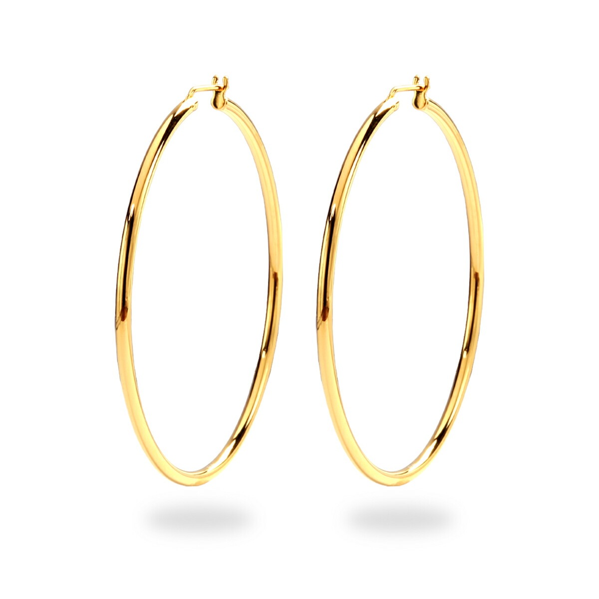 【片耳販売】パイプクロッシングフープピアス 2mm×50mm