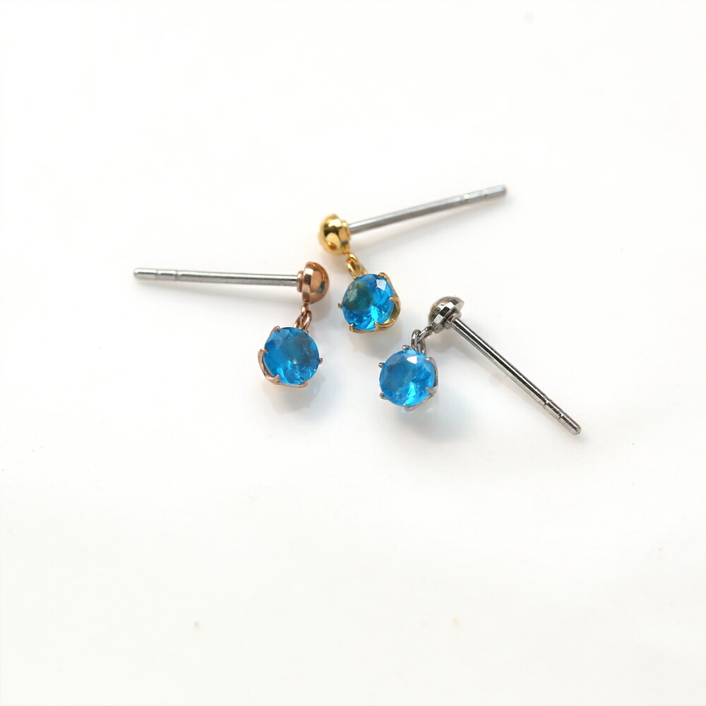 天然石 半丸 スタッドピアス ［4mm］