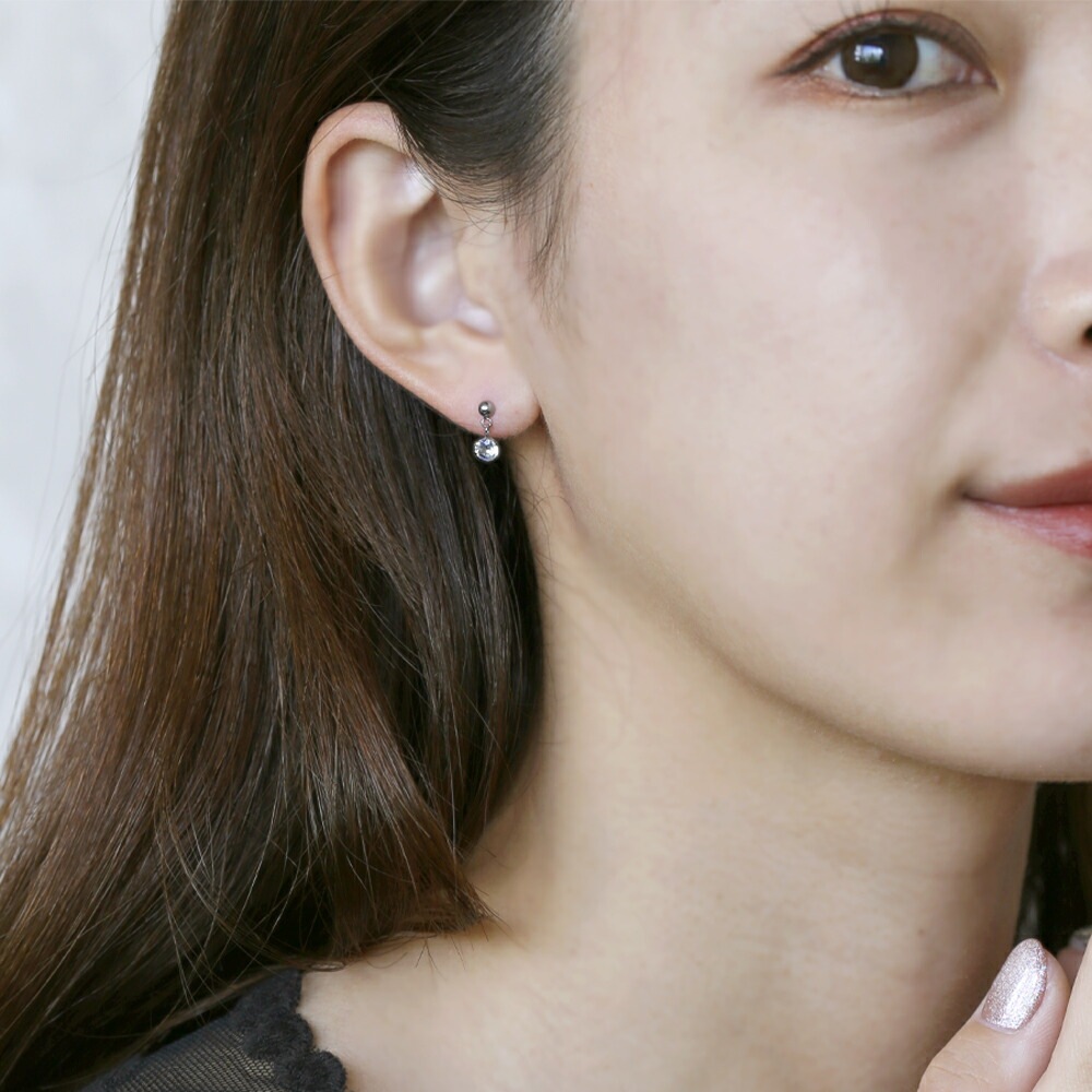 天然石 半丸 スタッドピアス ［4mm］