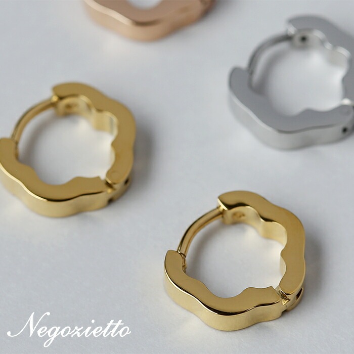 フラワー フープ 中折れ式ピアス