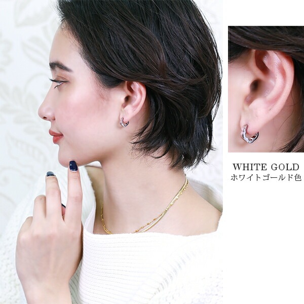 フラワー フープ 中折れ式ピアス
