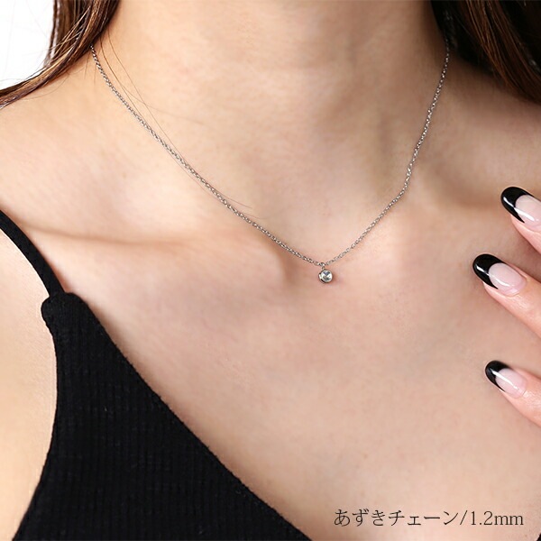 長さ調整可能 | ムーンストーン3mm カボションカット ネックレス【ホワイトゴールド色】