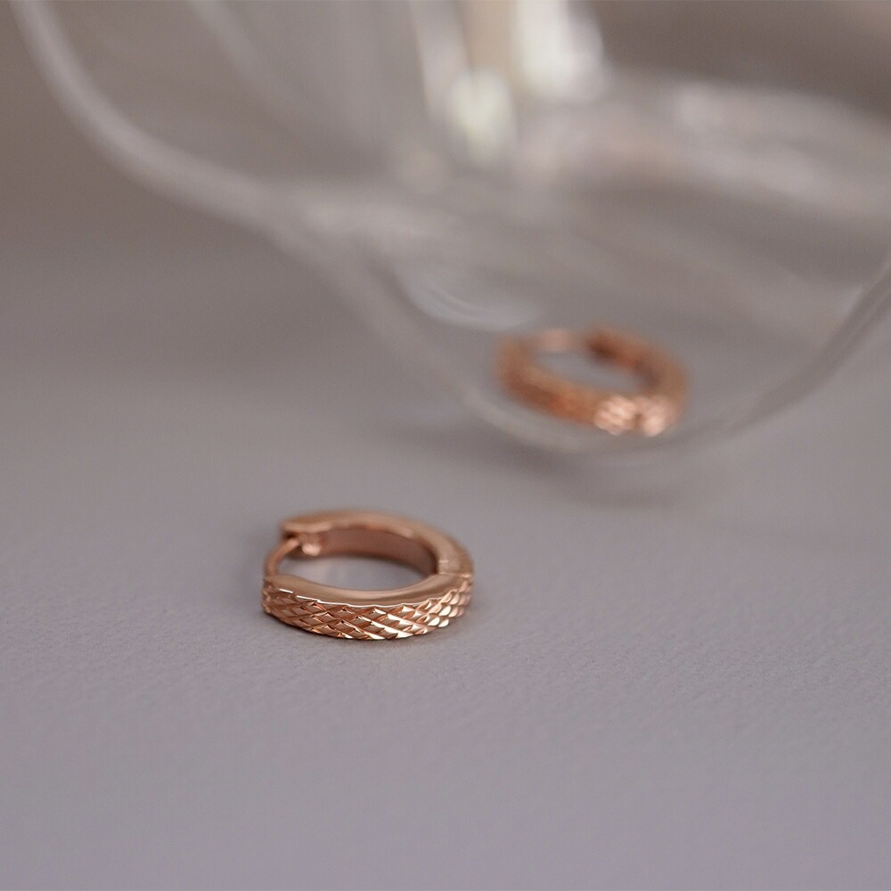 《TypeC》ダイヤモンドカット フープ 中折れ式ピアス 2mm×13mm