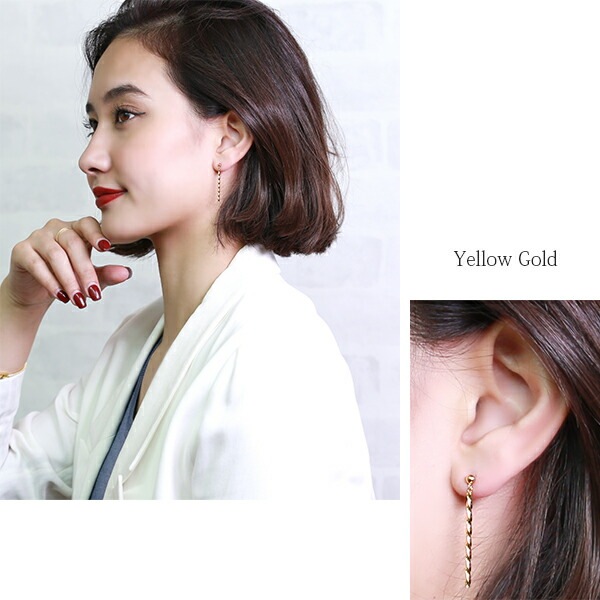 【片耳販売】ツイストライン スタッドピアス