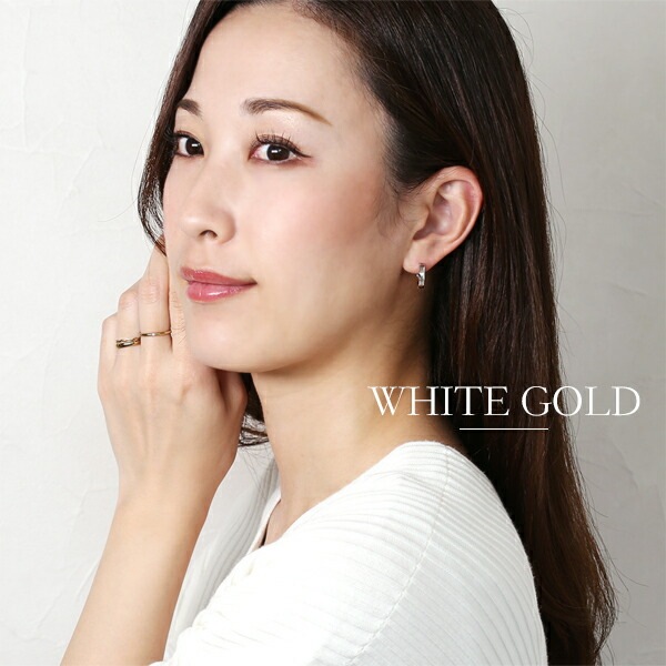 《TypeE》ダイヤモンドカット フープ 中折れ式ピアス 3mm×15mm