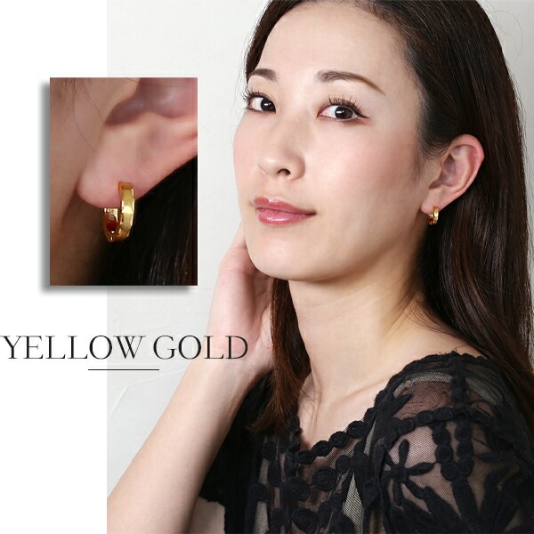 《TypeE》ダイヤモンドカット フープ 中折れ式ピアス 3mm×15mm
