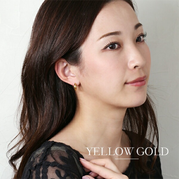 《TypeE》ダイヤモンドカット フープ 中折れ式ピアス 3mm×15mm