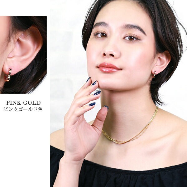 ハート フープ 中折れ式ピアス