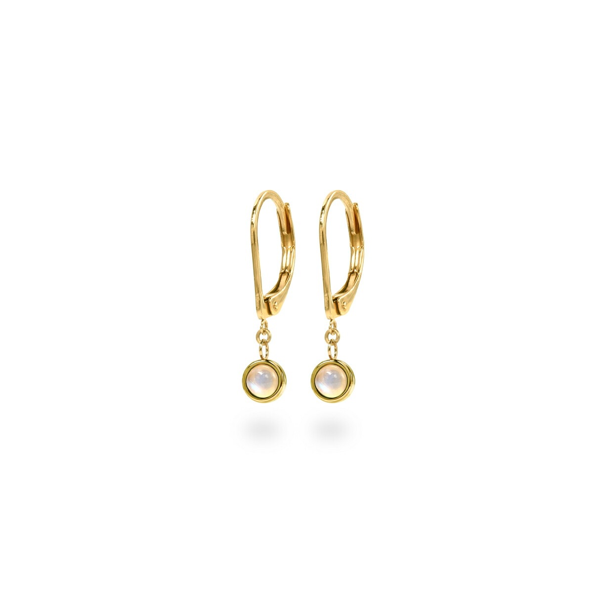 ムーンストーン カボションカット  ジャーマンフックピアス ［3mm］