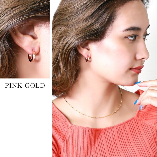 【片耳販売】3石キュービック付き 中折れ式ピアス 2mm×13mm