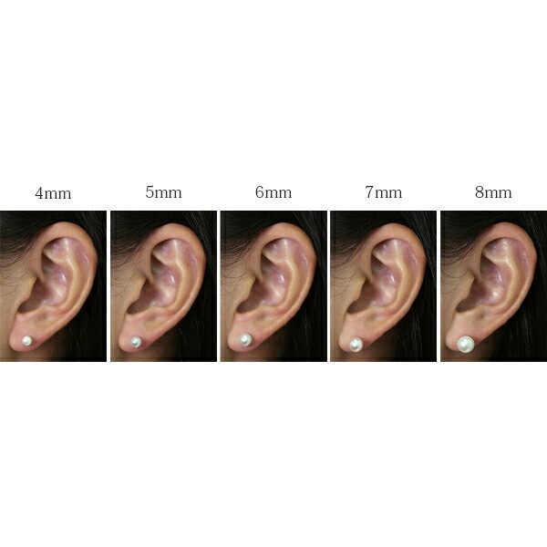 【片耳販売】あこや真珠 スタッドピアス ［6mm］
