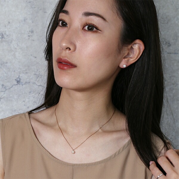 【片耳販売】あこや真珠 スタッドピアス ［6mm］