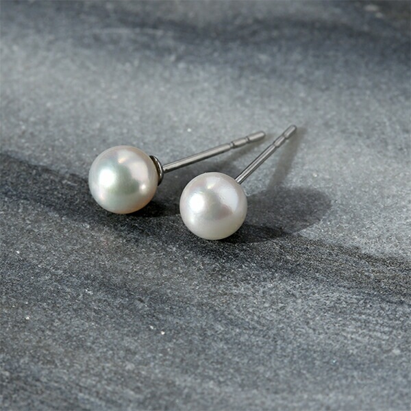 【片耳販売】あこや真珠 スタッドピアス ［6mm］
