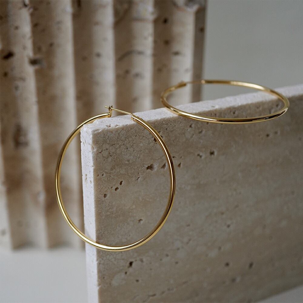 パイプクロッシングフープピアス 2mm×50mm