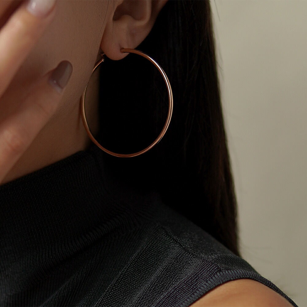 パイプクロッシングフープピアス 2mm×50mm