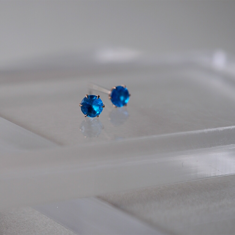 天然石 一粒 スタッドピアス ［4mm］