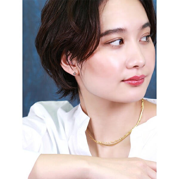 【片耳販売】丸玉 スタッドピアス 5mm 【ホワイトゴールド色】