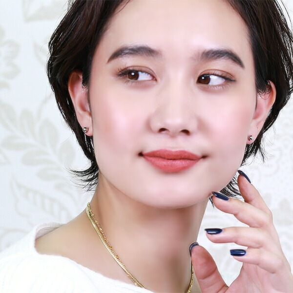 【片耳販売】丸玉 スタッドピアス 5mm 【ホワイトゴールド色】