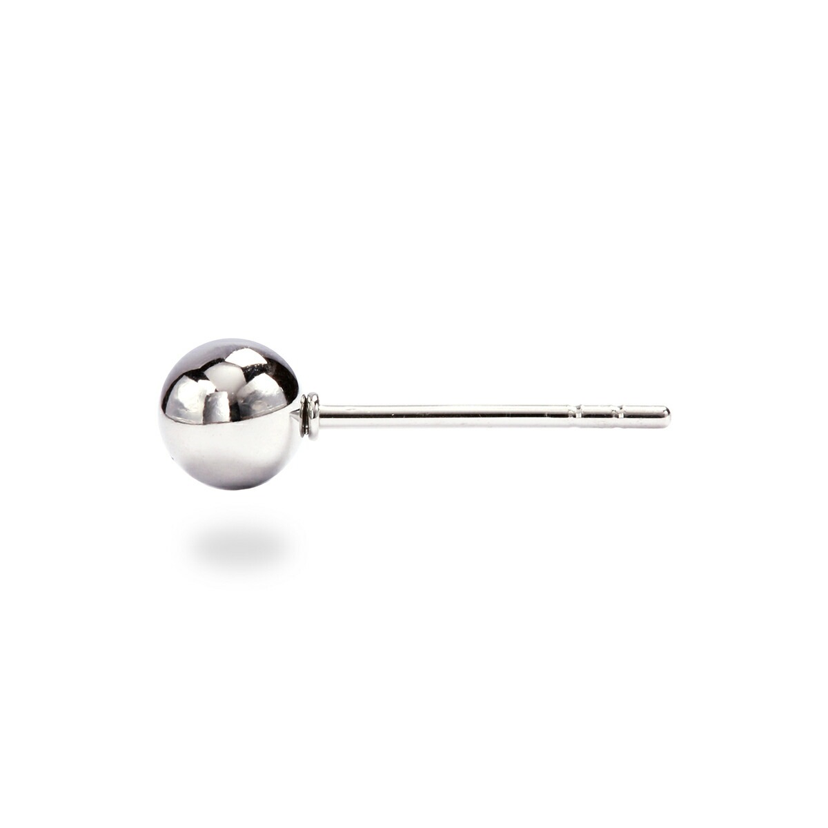 【片耳販売】丸玉 スタッドピアス 5mm 【ホワイトゴールド色】