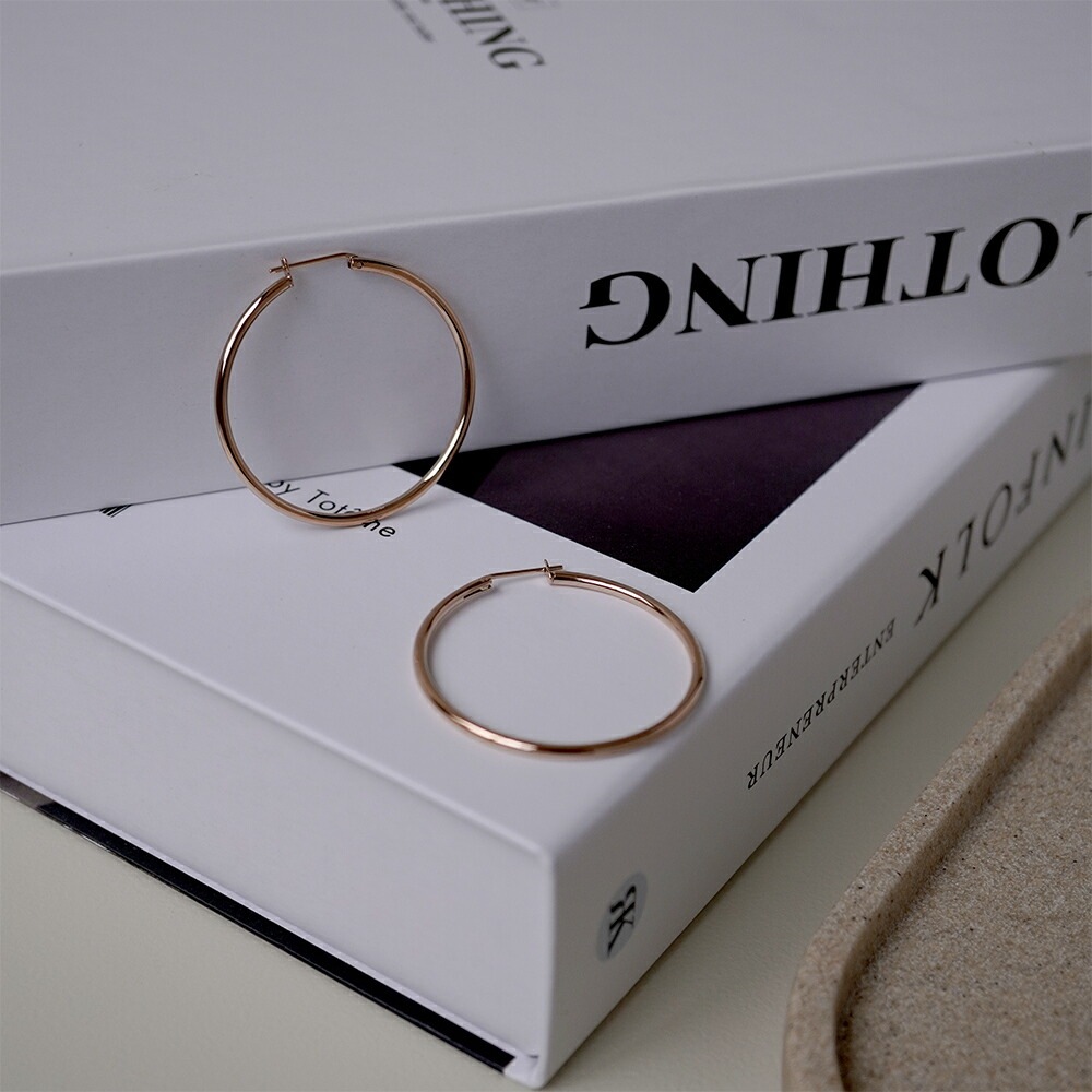 パイプクロッシングフープピアス 2mm×40mm