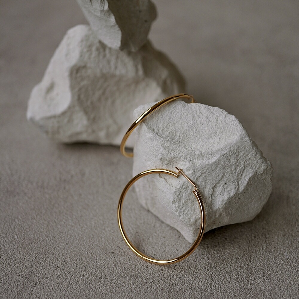 パイプクロッシングフープピアス 2mm×40mm